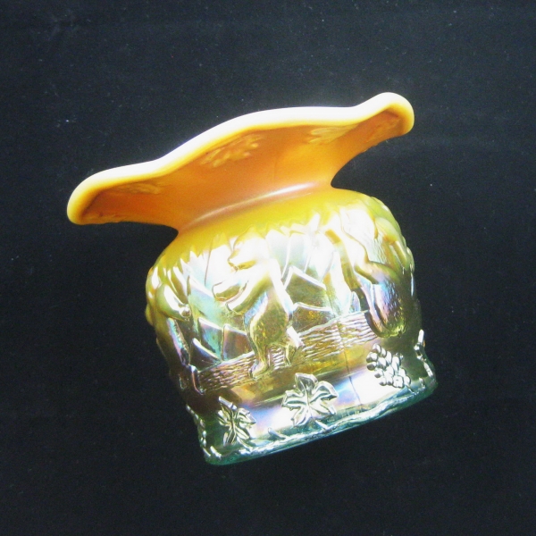 Fenton Aqua Opal Frolicking Bears Carnival Glass Spittoon