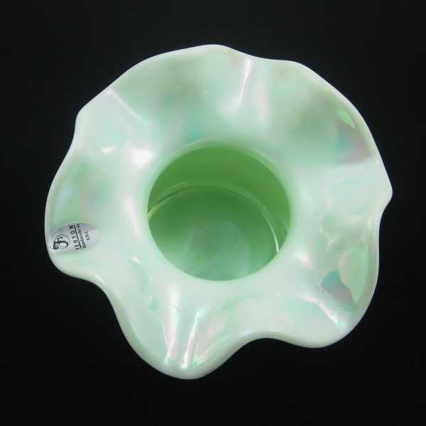Fenton Seamist Green Seacoast Carnival Glass Spittoon Limited Edition