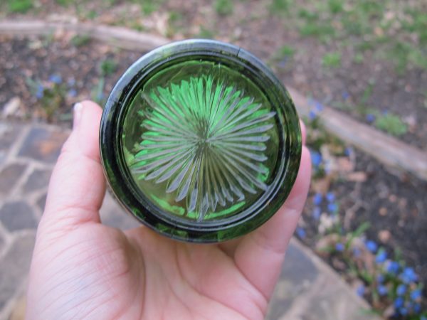 Antique Millersburg Green Marilyn Carnival Glass Tumbler