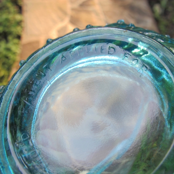Antique Jefferson Blue Opalescent Glass May Basket