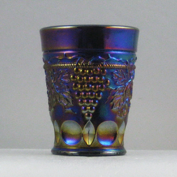 St. Clair Amethyst Grape & Cable Carnival Glass Tumbler