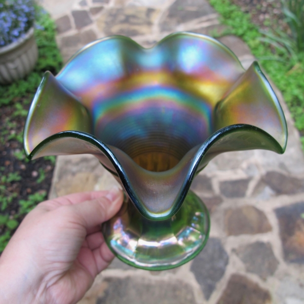 Antique Northwood Green Graceful Carnival Glass Vase – Carnival Glass