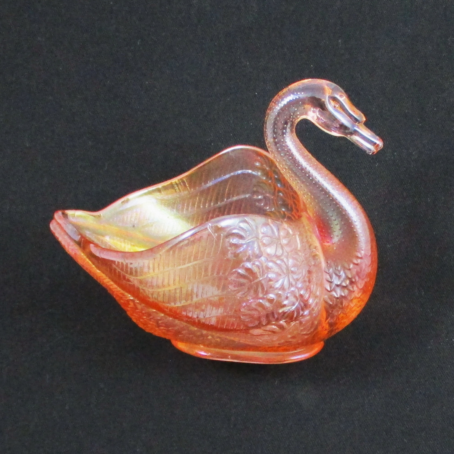 Fenton Pink Glass Pastel Swan Salt Carnival Glass