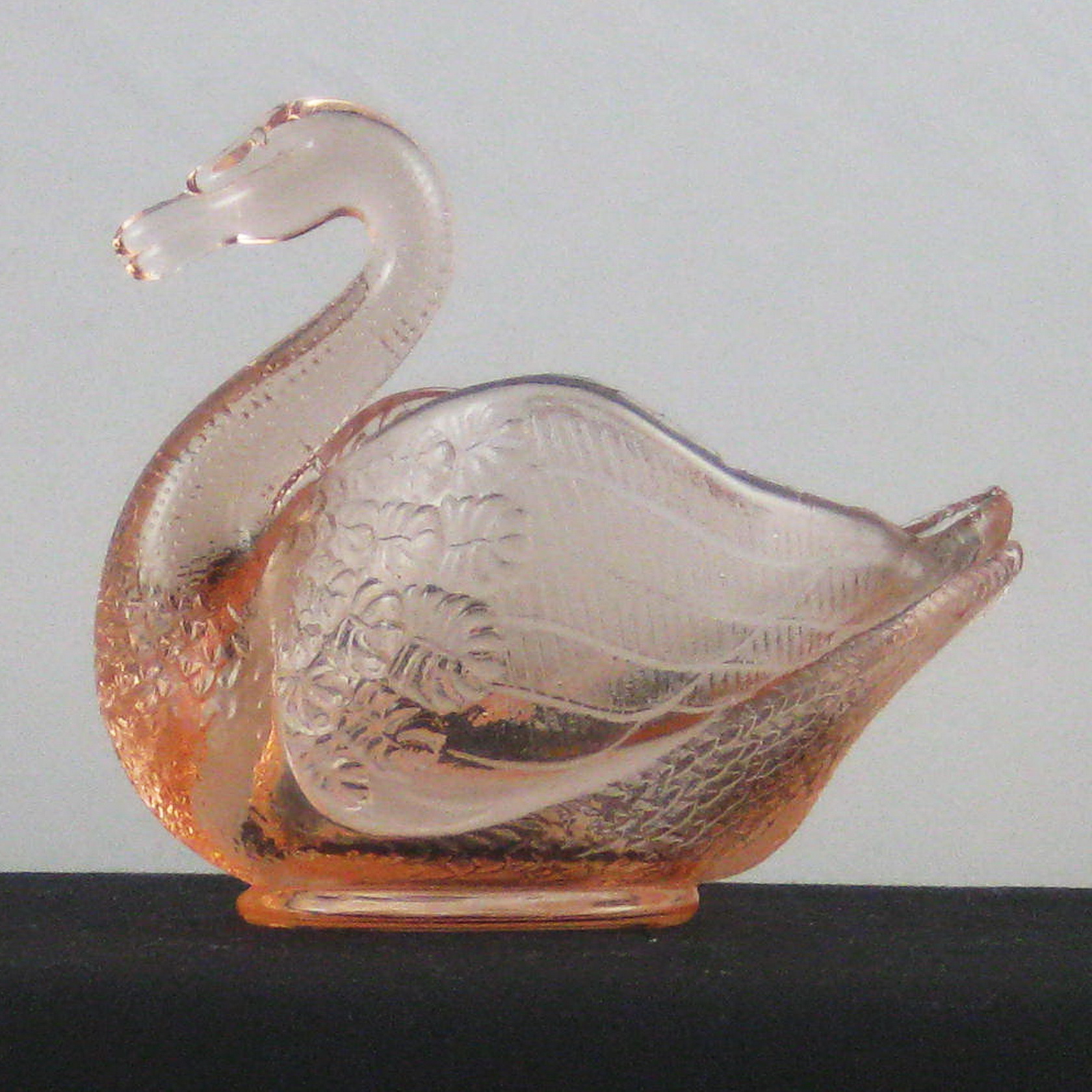 Fenton Pink Glass Pastel Swan Salt Carnival Glass