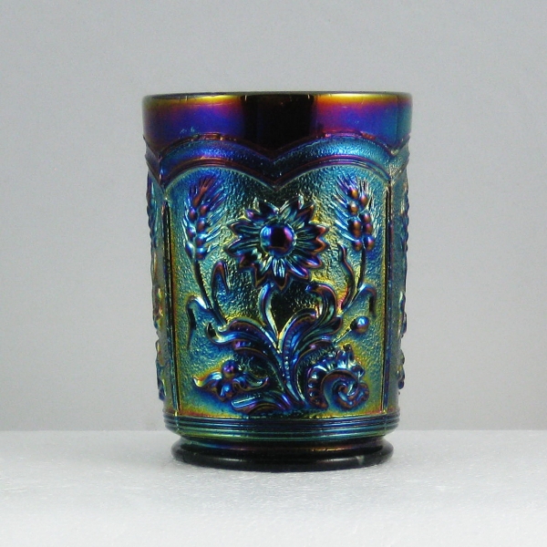 Antique Imperial Amethyst Fieldflower Carnival Glass Tumbler