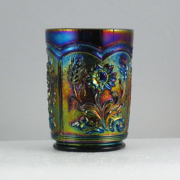 Antique Imperial Amethyst Fieldflower Carnival Glass Tumbler