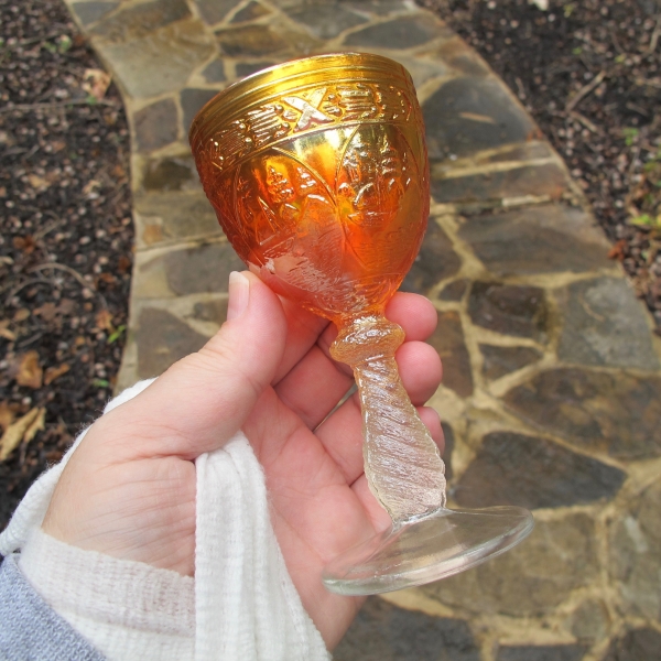 Antique Fenton Marigold Sailboats Carnival Glass Wine or Cordial (Copy)