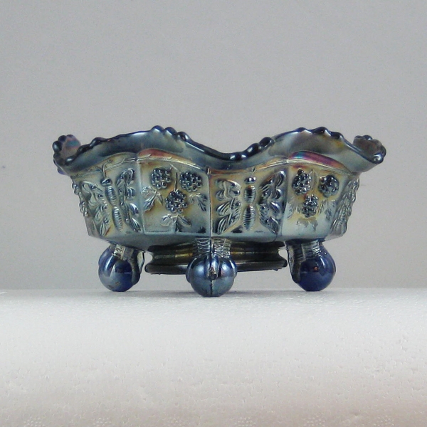Antique Fenton Blue Panther Carnival Glass Small Bowl