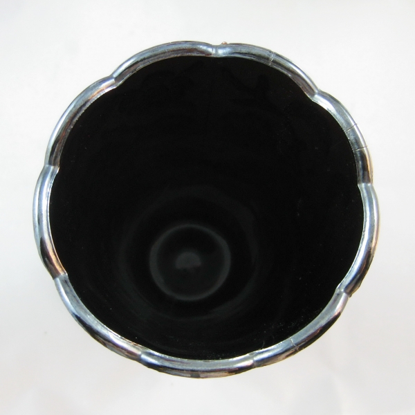 Fenton Dark Amethyst #8257 CN Peacock Garden Carnival Glass Vase