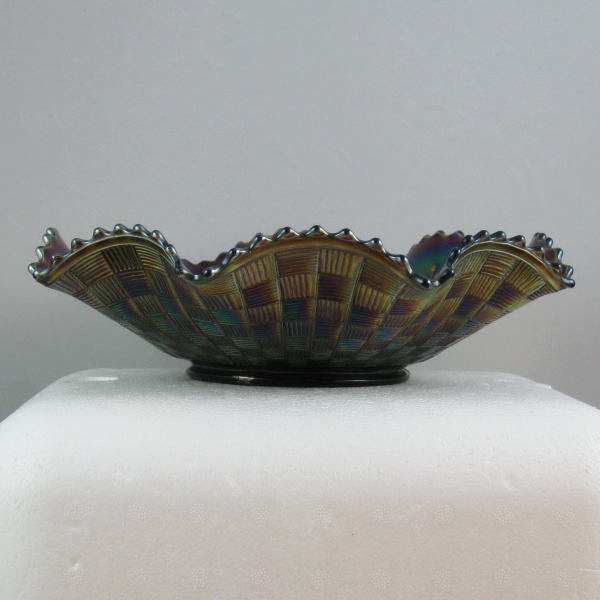 Antique Northwood Amethyst Wild Strawberry Carnival Glass Master Berry Bowl