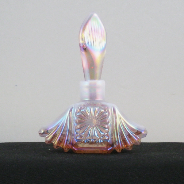 Gibson Pink Opalescent Magnolia Carnival Glass Perfume Bottle CCGA - Limited Edition