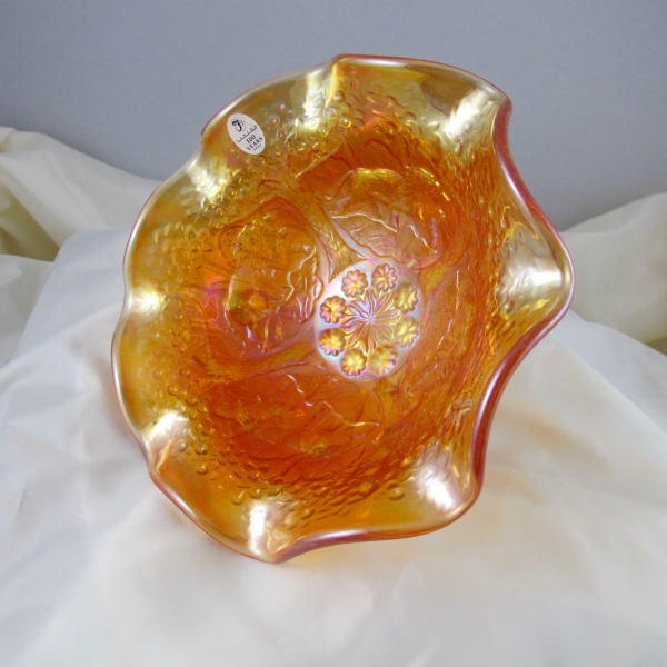 Fenton Marigold Lions Fenton’s Flowers Carnival Glass Ruffled Bowl