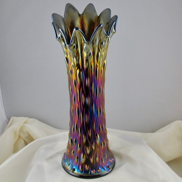 Antique Northwood Amethyst Mid-size Tree Trunk Carnival Glass Vase