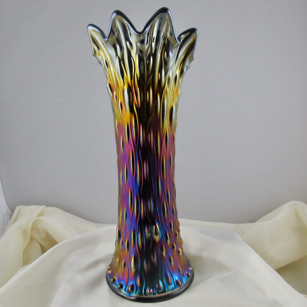 Antique Northwood Amethyst Midsize Tree Trunk Carnival Glass Vase
