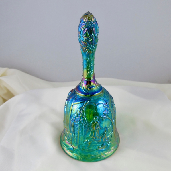 Fenton Emerald Green Nativity Carnival Glass Bell