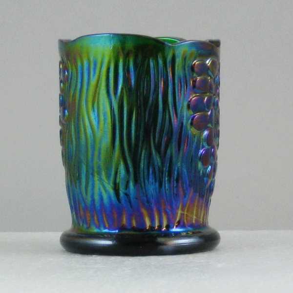 St. Clair Emerald Green Owl Carnival Glass Toothpick Holder