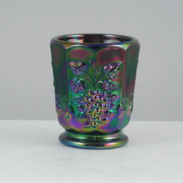 Westmoreland for Levay Amethyst Paneled Grape Carnival Glass Toothpick or Shot Glass