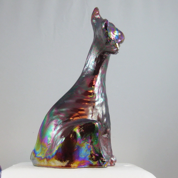 Fenton Red Amberina Alley Cat Carnival Glass Figurine