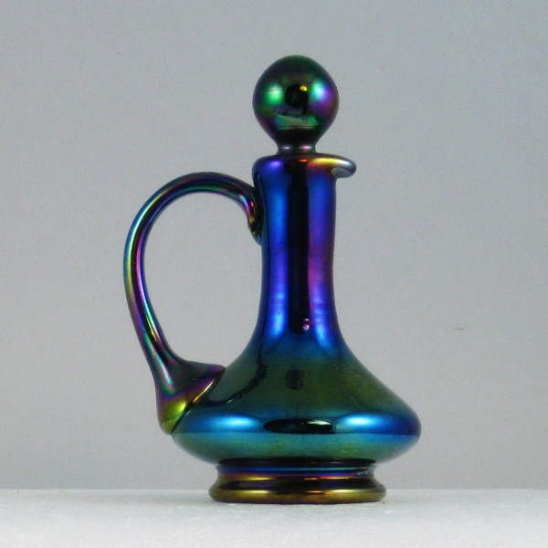 Gibson for Dorothy Taylor's Encore Blue Miniature Carnival Art Glass Cruet