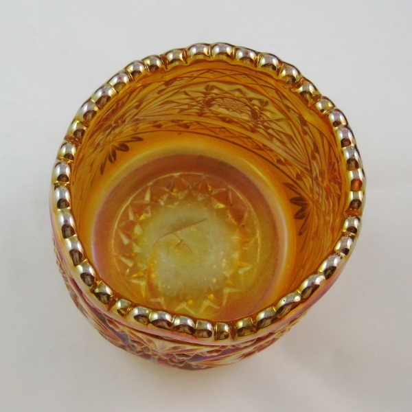 Antique Imperial Marigold Hobstar Carnival Glass Spooner