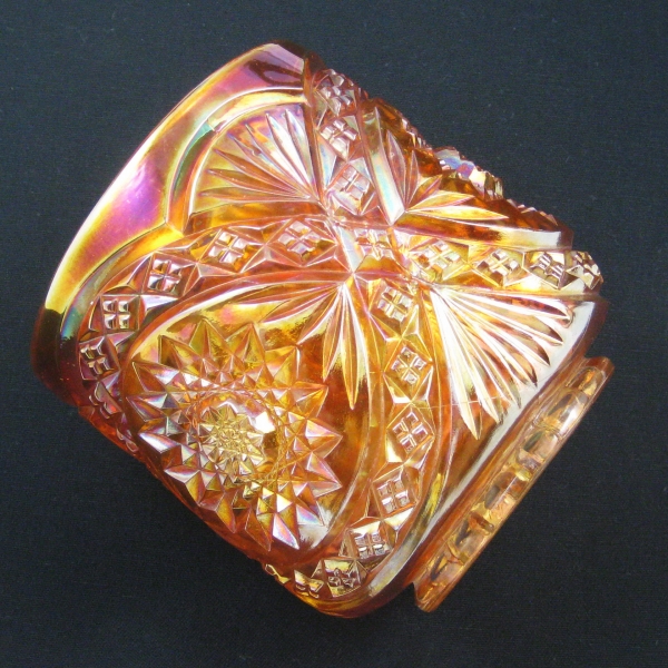 Antique Imperial Marigold Hobstar Carnival Glass Covered Sugar
