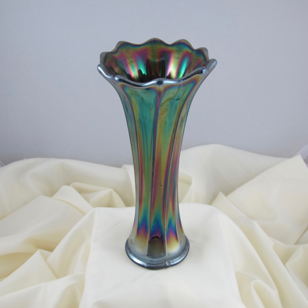 Antique Crown Crystal Purple Australian Gum Tips Carnival Glass Radium Vase