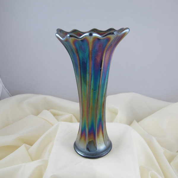 Antique Crown Crystal Purple Australian Gum Tips Carnival Glass Radium Vase