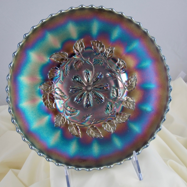 Antique Dugan Cosmos Variant Amethyst Carnival Glass ICS Odd Shaped Bowl
