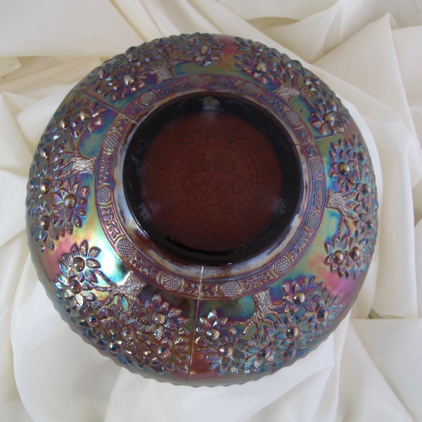 Antique Fenton Cherry Chain Amethyst Carnival Glass Large ICS Bowl - Rare Size