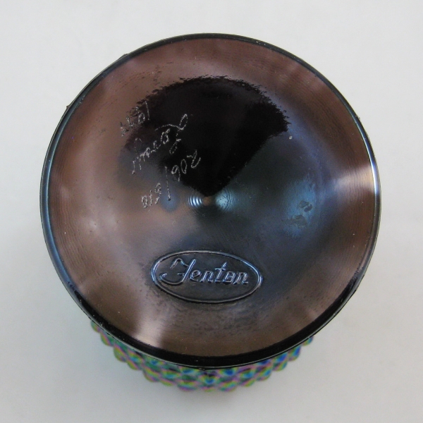 Fenton for Levay Purple Hobnail Carnival Glass Goblet
