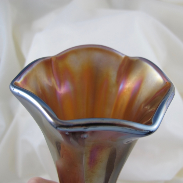 Antique Dugan Amethyst Optic Carnival Glass Vase