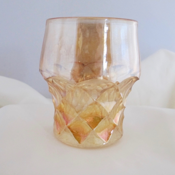 Antique European Forty Niner Marigold Carnival Glass Tumbler