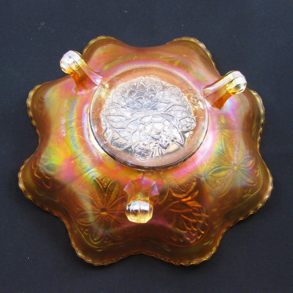 Antique Fenton Marigold Lotus & Poinsettia aka Water Lily Carnival Glass Bowl