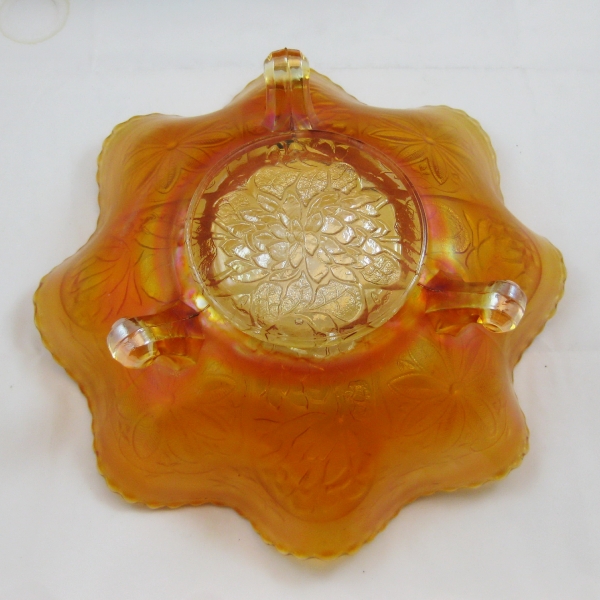 Antique Fenton Marigold Lotus & Poinsettia aka Water Lily Carnival Glass Bowl