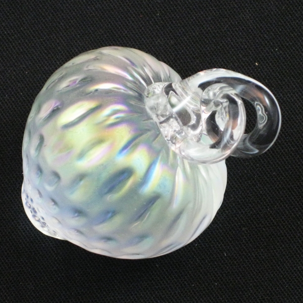 Levay White Strawberry Carnival Glass Paperweight Fruit