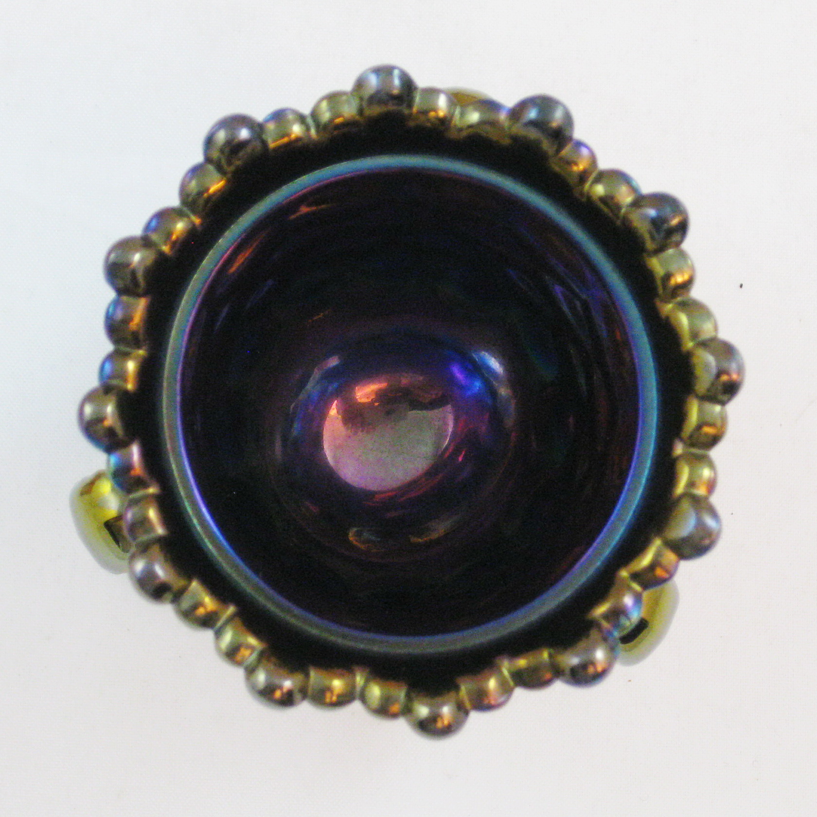 Robert Hansen Amethyst Vermont Carnival Glass Toothpick Holder
