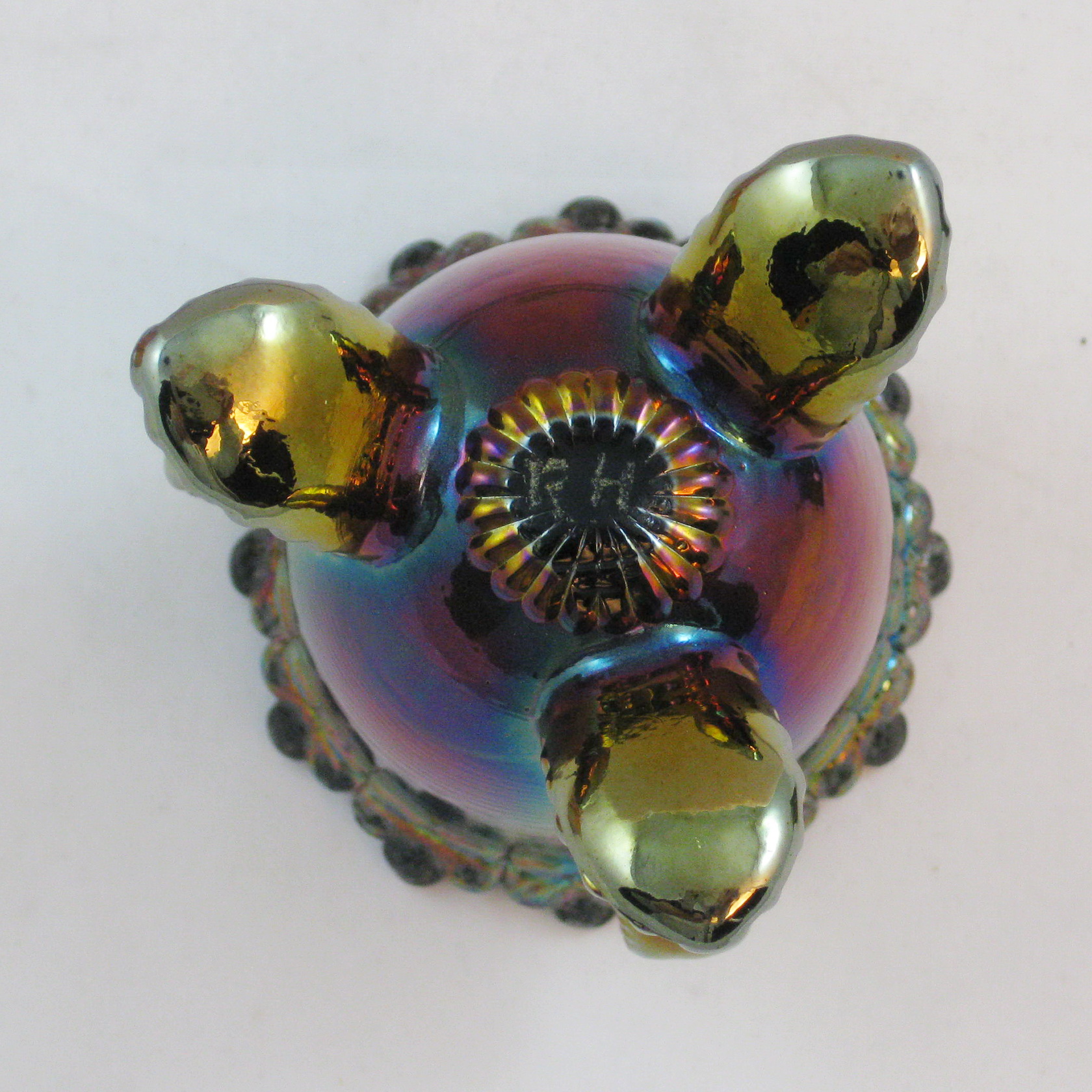 Robert Hansen Amethyst Vermont Carnival Glass Toothpick Holder