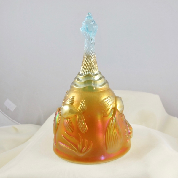 Fenton Atlantis Aqua Opal Carnival Glass Art Glass Bell