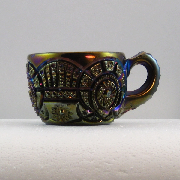 Antique Imperial Purple Broken Arches Carnival Glass Punch Cup