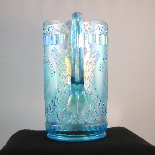 LG Wright Ice Blue God & Home Carnival Glass Water Set