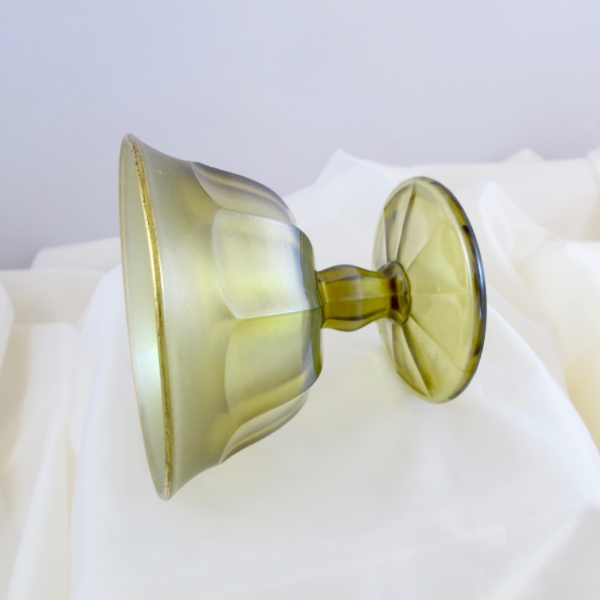 Antique Northwood Flute Russet Stretch Carnival Glass Sherbet Sherbert