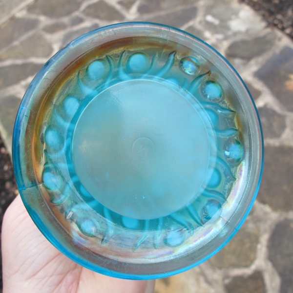 Antique Northwood Aqua Opal Opalescent Tree Trunk Carnival Glass Vase