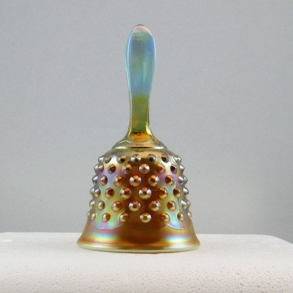 Fenton Aqua Opal Hobnail Carnival Glass Hand Bell