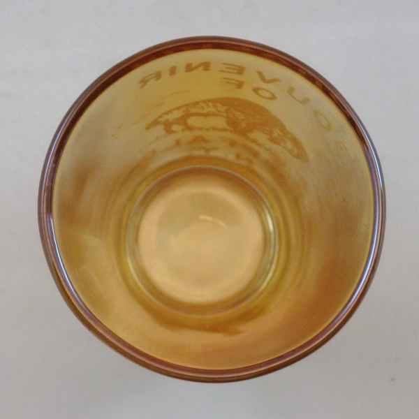 Antique McKee Jeannette Marigold Souvenir of Buffalo, N.Y. Carnival Glass Tumbler