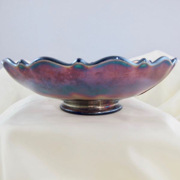 Antique Fenton Blue Acorn Carnival Glass Bowl *Signed by Scott Fenton!