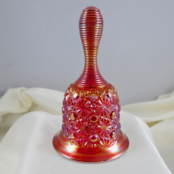Fenton Red Daisy & Button Carnival Glass Bell