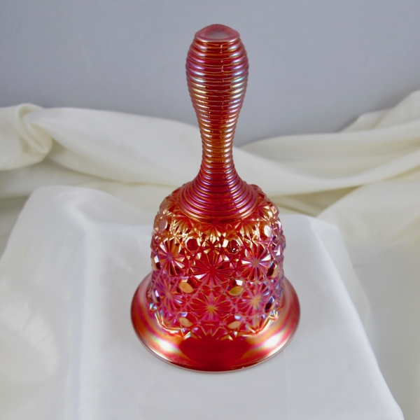 Fenton Red Daisy & Button Carnival Glass Bell