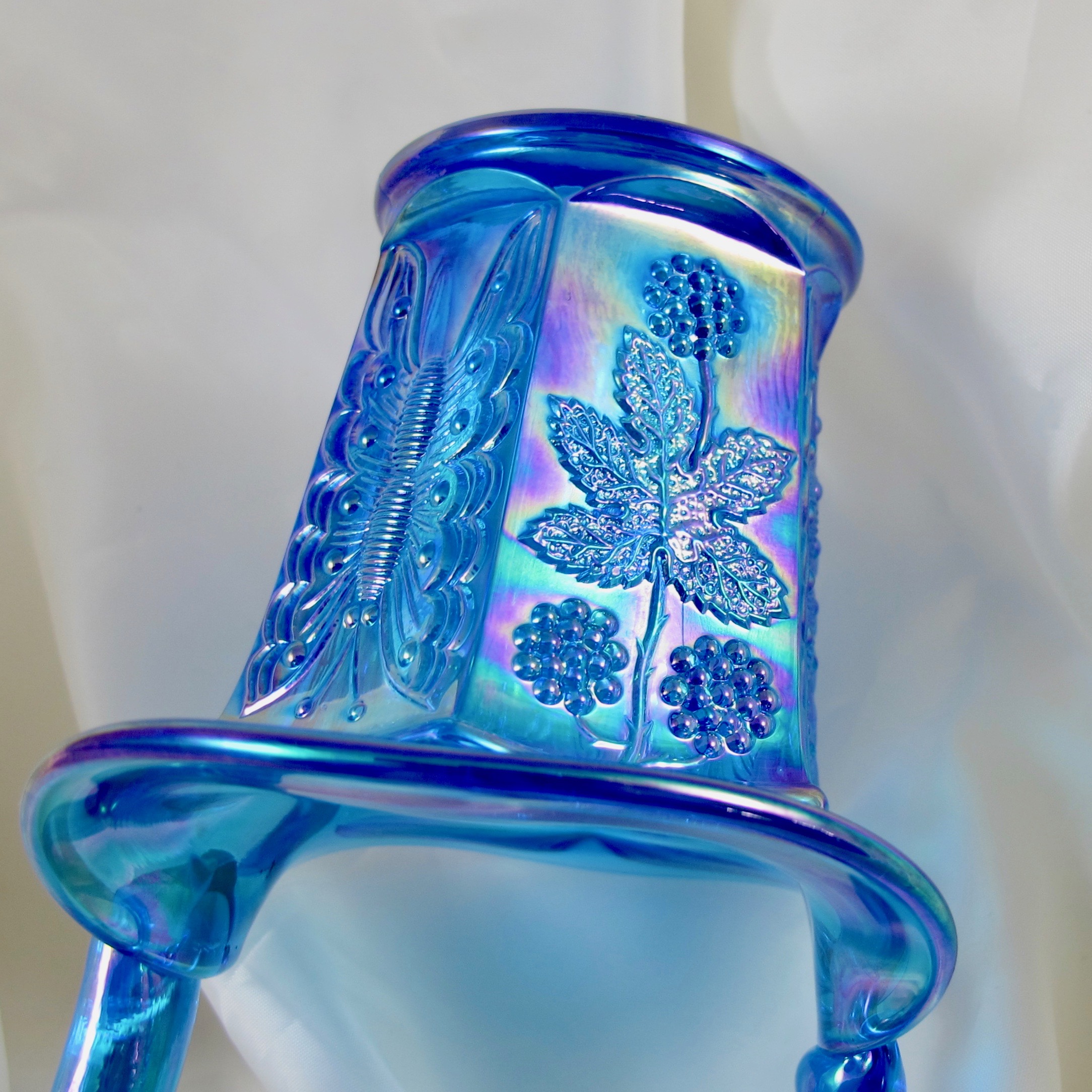 カーニバルガラス　CARNIVALGLASS フェントン FENTON USA Fenton Red Dragon & Lotus Carnival Glass Mini-Basket