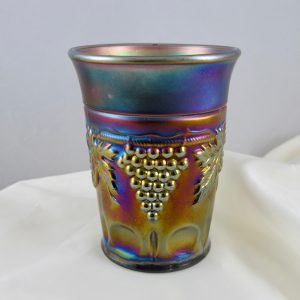 Antique Northwood Grape & Cable Amethyst Carnival Glass TANKARD Tumbler