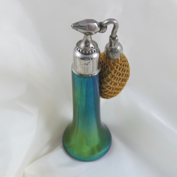 Antique DeVilbiss Imperial Art Deco Carnival Glass Perfume Bottle w Atomizer